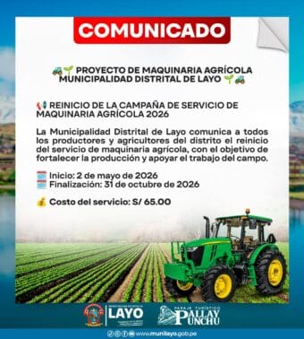 𝗥𝗘𝗜𝗡𝗜𝗖𝗜𝗢 𝗗𝗘 𝗟𝗔 𝗖𝗔𝗠𝗣𝗔Ñ𝗔 𝗗𝗘 𝗦𝗘𝗥𝗩𝗜𝗖𝗜𝗢 𝗗𝗘 𝗠𝗔𝗤𝗨𝗜𝗡𝗔𝗥𝗜𝗔 𝗔𝗚𝗥Í𝗖𝗢𝗟𝗔 𝟮𝟬𝟮𝟲