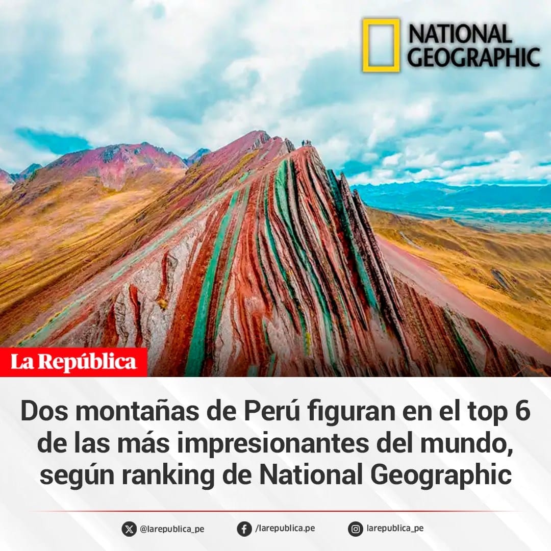 Ubicadas en la región de Cusco, estas montañas de colores destaca por su singu
